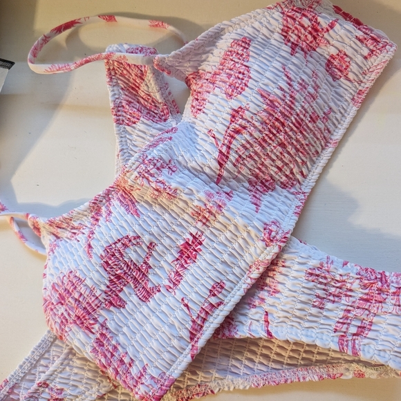 Pink bikini ruched cottage style - M - Picture 2 of 2